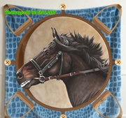 Hermes Blue Crocodile Texture Horse Flannel Throw Blanket IMG_5278